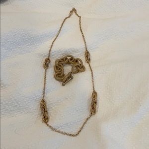 Gold necklace and bracelet